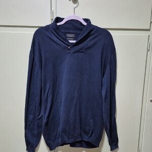 Zara Blue Turtleneck Sweater with Long Sleeves and Relaxed Fit
